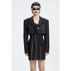 SHENGPALAE Women Gray Spliced Single Button Blazer Spring Autumn 2022  Lapel Long Sleeve Loose Fit Jacket Tide
