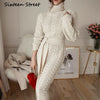SHIJIA Autumn Knitted Dress for Woman Turtleneck Twist Elegant Long-sleeve Thicken Warm Sweater Dress Female Winter 2022