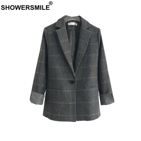 Women Blazers And Jackets Wo British Plaid Suits Slim Single Button Houndstooth Brand 2022 Spring Ladies Blazers