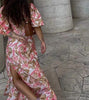 SIGN**ICAN* OT*ER Lapel Lantern Sleeve Waist Bandage Temperament Long Linen Shirt Dress