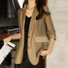 SIKETU Ladies Premium Lightweight Blazer light blazer Women High End Professioal Temperament Half Sleeve Slim Jacket