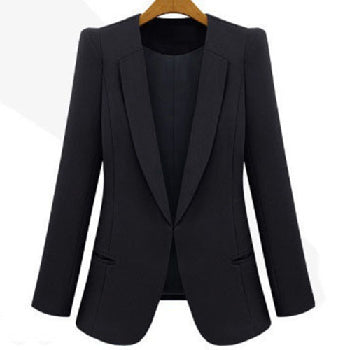 Solid Color Women Business Office Thin Blazer Spring Autumn Work Wear Draped Lady Elegant Slim Jacket blazer damen