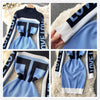 SINGREINY Chic Letter Print Knitted Dress Women Long Sleeve Elastic Slim Pencil Dress Autumn Winter Korean Bodycon Sweater Dress