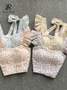 SINGREINY Summer Chiffon Backless Crop Tops Women Strapless Ruffled French Elastic Waist Tank Top Ladies Floral Print Camisole