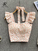 SINGREINY Summer Chiffon Backless Crop Tops Women Strapless Ruffled French Elastic Waist Tank Top Ladies Floral Print Camisole