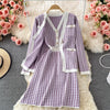 SINGREINY Women Autumn Winter Houndstooth Knitted Set Long Sleeve Single Breasted Cardigan+Sleeveless Tank Dress Two Piece Suits