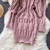 SINGREINY Women Autumn Winter Korean Knitted Set Long Sleeve Button Loose Cardigan+Sleeveless Slim Strap Dress Two Piece Suits