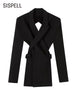 SISPELL Irregular Blazers For Women Notched Long Sleeve Cut Out Button Slim Casual Coats Female 2023 Spring Clothing new