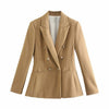 SLMD Stylish Elegant Red Texture Double Breasted Slim Blazers Women Pockets Notched Blazer Coats Ladies Chic Office Wear