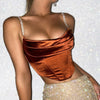 SRUBY Crystal Diamante Cropped Bustier Cami Top Stacked Satin with Full Lined Women Sexy Club Wear Outfits Corset Tops