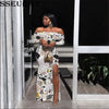 SSEURAT   2022 Women Summer Long Maxi Dress Sexy Short Sleeve Slash Neck Bandage Party Night Club Street Dresses Vestidos