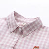 STVY 2023 Summer Autumn Women Blouses Cute Cats Embroidered Pink Plaid Shirts Tops Blusas Feminina
