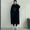 SURF Printed Winter Fleece Oversized Hooded Dress Korean Version Women Clothing Casual Sweatshirt Dress Long Tunics Streetwear