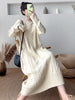 SURMIITRO 2022 Autumn Winter Knit Long Dress Women Korean Style White Black Stripe Loose Thick Warm Long Sleeve Sweater