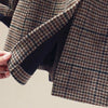 SURUFENG Plaid Women Offic Blazer Jacket Casual Double-Breasted Sashes Suit 2022 Autumn Female Blazer Outwear Plus Size 3XL