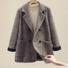 SURUFENG Plaid Women Offic Blazer Jacket Casual Double-Breasted Sashes Suit 2022 Autumn Female Blazer Outwear Plus Size 3XL