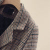 SURUFENG Plaid Women Offic Blazer Jacket Casual Double-Breasted Sashes Suit 2022 Autumn Female Blazer Outwear Plus Size 3XL