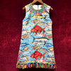 Summer Runway Tank Dress Women's High Quality Jacquard Fish Printing Fashion Dresses Luxury Beaded Diamond Dress