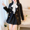 SWEETXUE Elegant Skirt Suits Women Plaid Blazer Suit Jacket + Slim Mini Skirts + White Bow Shirt 3 Pieces OL Sets 2022