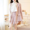 SWEETXUE Elegant Skirt Suits Women Plaid Blazer Suit Jacket + Slim Mini Skirts + White Bow Shirt 3 Pieces OL Sets 2022