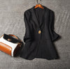 2022 Women White Blazer Slim Casual One Button Suit Coat Outerwear Office Lady Solid Blazer