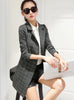Long Women's Blazers Plaid Suit Coat 2022 Spring And Autumn Fashion Office Lady Blazer Work Wear Jacket
