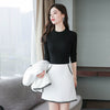 SWYIVY Womens Jacket Coat Skirt Suit Two Sets Winter Spring 2022 Elegant 2XL Plus Size Office Ladies OL Short Woolen Jacket Coat