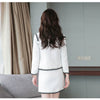 SWYIVY Womens Jacket Coat Skirt Suit Two Sets Winter Spring 2022 Elegant 2XL Plus Size Office Ladies OL Short Woolen Jacket Coat