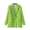 2023 Casual Solid Color Blazer Women's Double Breasted Pocket Blazer Autumn Spring Decorative Jacket