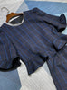 2023 autumn and winter women's clothing styles Flounce Stitching Plaid Suit 0920