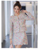 2023 autumn and winter women's clothing styles Round Neck Tweed Suit 1017