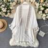 Saliency Bohemian Retro Ethnic Heavy Industry Embroidery Cardigan Jacket Female Design Sense Tassel Holiday Sunscreen Top Tide