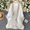 Saliency Bohemian Retro Ethnic Heavy Industry Embroidery Cardigan Jacket Female Design Sense Tassel Holiday Sunscreen Top Tide