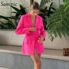Sampic Casual Long Sleeve Notched Formal Blazer Jacket Women Coat Spring 2023 Office Ladies Blazers Outerwear