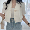 Sannian Korea Summer Retro Small Fragrant Lapel Three Button Short Tops Slim Short Sleeve Suit Coat Women Blazers And Jackets