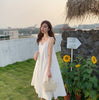 Sanya Travel clothes women's 2022 beach skirt Chaoxian seaside holiday white loose Sling Dress
