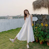 Sanya Travel clothes women's 2022 beach skirt Chaoxian seaside holiday white loose Sling Dress