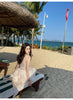 Sanya seaside holiday beach skirt pearl chain backlight fabric big bow dress super Fairy
