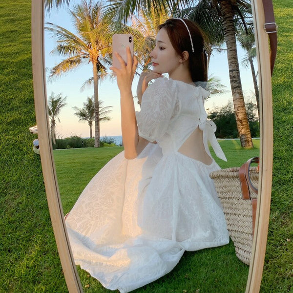 Sanya seaside photo taking tour clothes women's vacation beach skirt super Fairy Travel wear women's dress