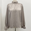 Satin Blouse Long Lantern Sleeve Office Chic Ladies Shirt White Korean Clothing Black Spring Blouses Women Top Chemise