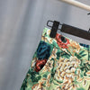 Satin Silk printing Bohemian High waist Wide Leg Pants Women Casual Loose big size summer Straight pants Ladies lace-up trousers
