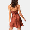 Satin Women Strap Mini Dress Ruched Lace Up Bandage Backless Bodycon Sexy Party Dresses Elegant 2022 Club Solid Slim Vestidos