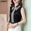 Satin shirt women's summer 2023 style inner suit jacket Korean loose sleeveless top bottoming shirt imCharms