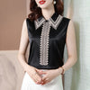 Satin shirt women's summer 2023 style inner suit jacket Korean loose sleeveless top bottoming shirt imCharms