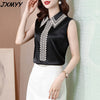 Satin shirt women's summer 2023 style inner suit jacket Korean loose sleeveless top bottoming shirt imCharms
