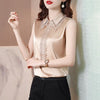 Satin shirt women's summer 2023 style inner suit jacket Korean loose sleeveless top bottoming shirt imCharms
