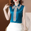 Satin shirt women's summer 2023 style inner suit jacket Korean loose sleeveless top bottoming shirt imCharms