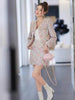 2023 autumn and winter women's clothing styles Round Neck Tweed Suit 1017