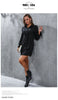 2023 Spring Long Sleeve Sheath Cardigan Shirt Dress Female  Long Sleeve Black Office Lady Short Mini Dresses