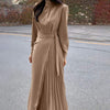 Elegant Women Dress VONDA 2023 Vintage Long Sleeve High Neck Dress Holiday Party Tunic Sundress Beach Vestidos Robe Femme